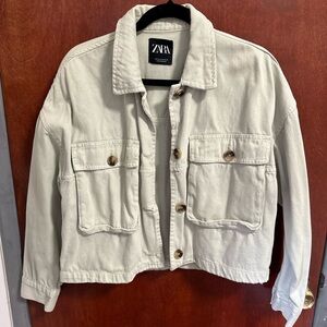 Zara light green Denim Jacket